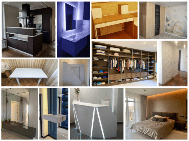 Колаж з різного типу меблів